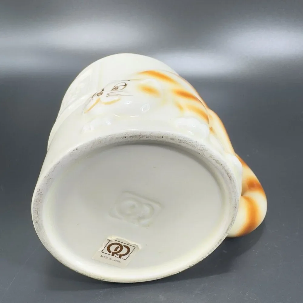 Quon Quon QQ Japan Ceramic Coffee Mug Cup‎ Kitty Cat Shaped With Mouse Mug Cup